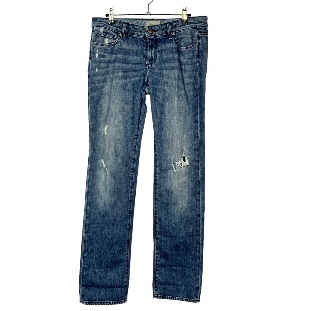 Paige Medium Wash Distressed‎ Jimmy Jimmy Skinny Jeans 27